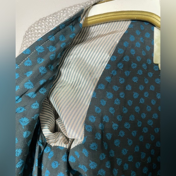 Anthropologie Elevenses Woodland Path Grey 70% Wool Crop 3/4 Sleeve Blazer - S - Picture 11 of 13